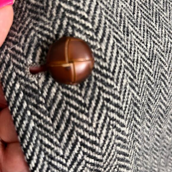 VTG Stanley Blacker Wool Herringbone Tweed Jacket Est. 42R Preppy Academia - Picture 5 of 12